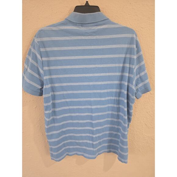LACOSTE REGULAR FIT BIG CROC STRIPE CAVIAR BLUE COTTON POLO SHIRT XL (6) PH5682 - Picture 2 of 4